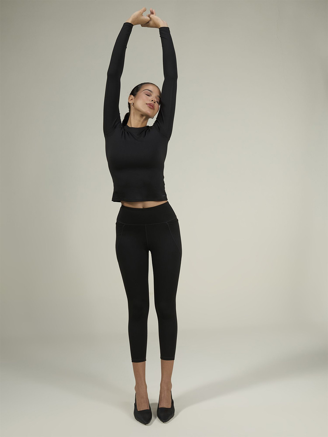 CAVA Black Sculpt Crew Top