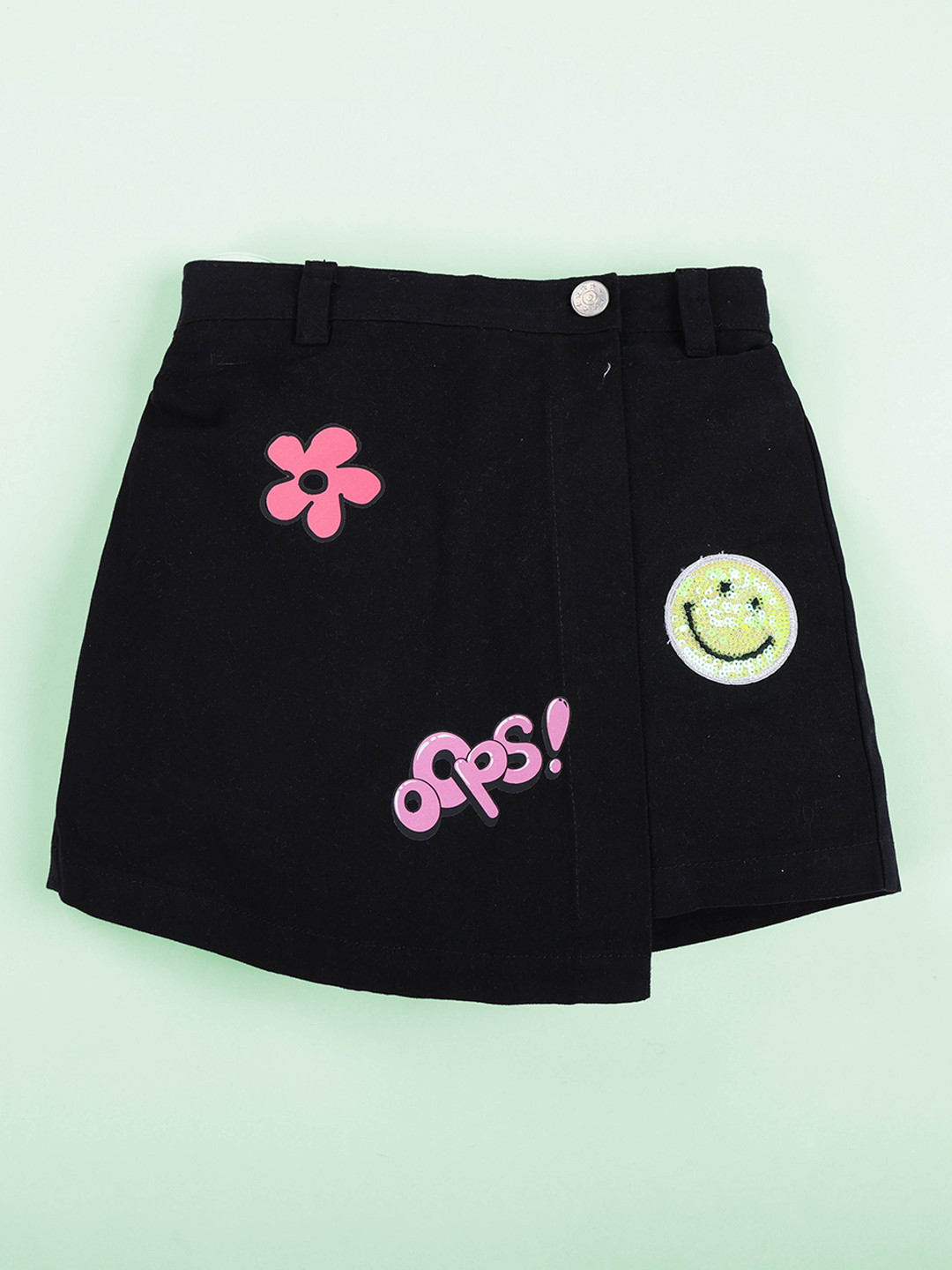 KiddoPanti Girls Cotton Over Lap Skort