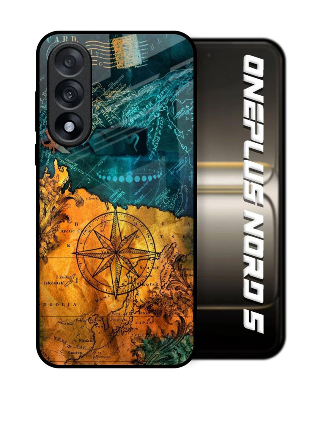 QRIOH Architecture Map Printed OnePlus Nord 5 5G Real Glass Back Case Mobile Accessories