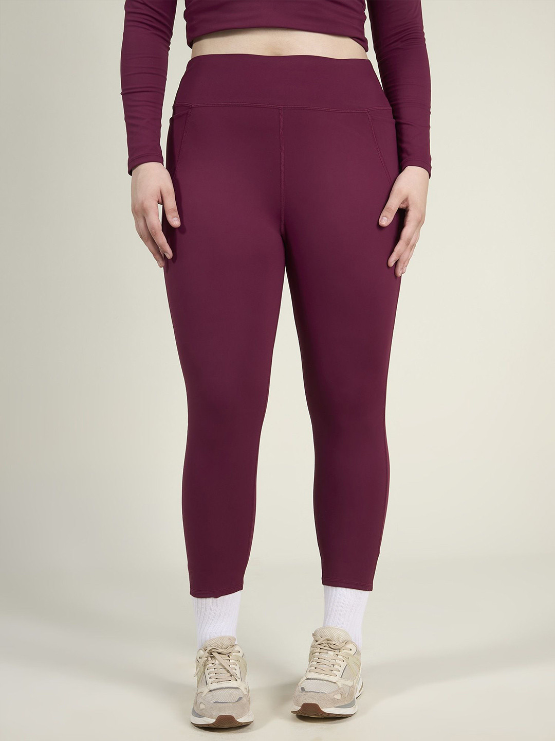 CAVA Burgundy Sculpt Core Leggings Tights