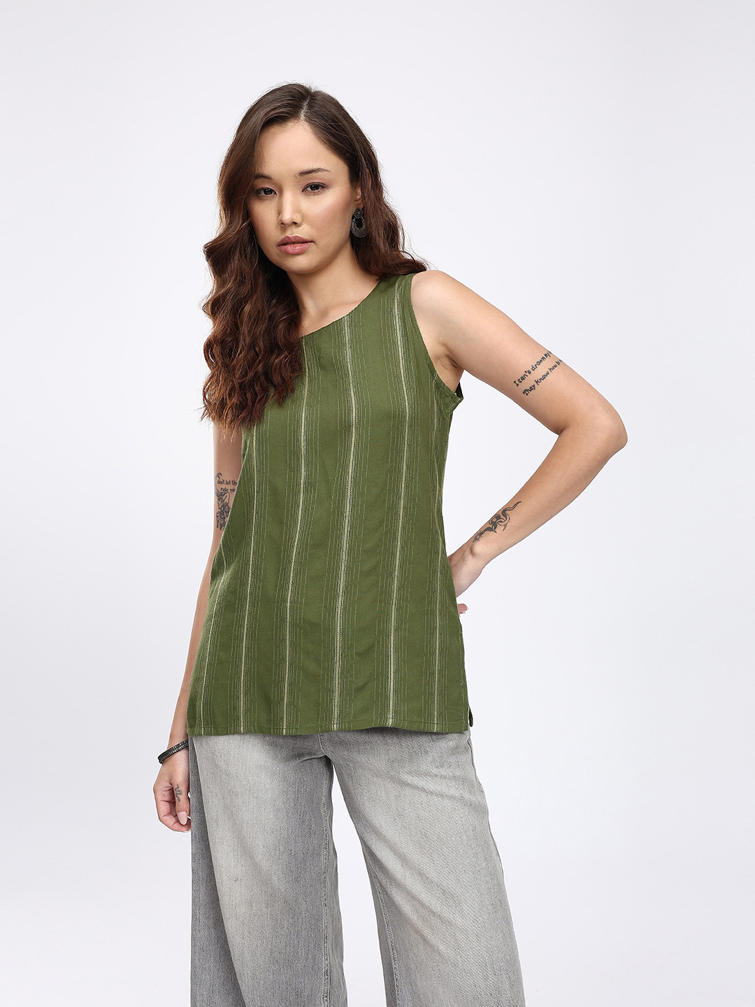 Anouk Rustic Vertical Striped Straight Kurti