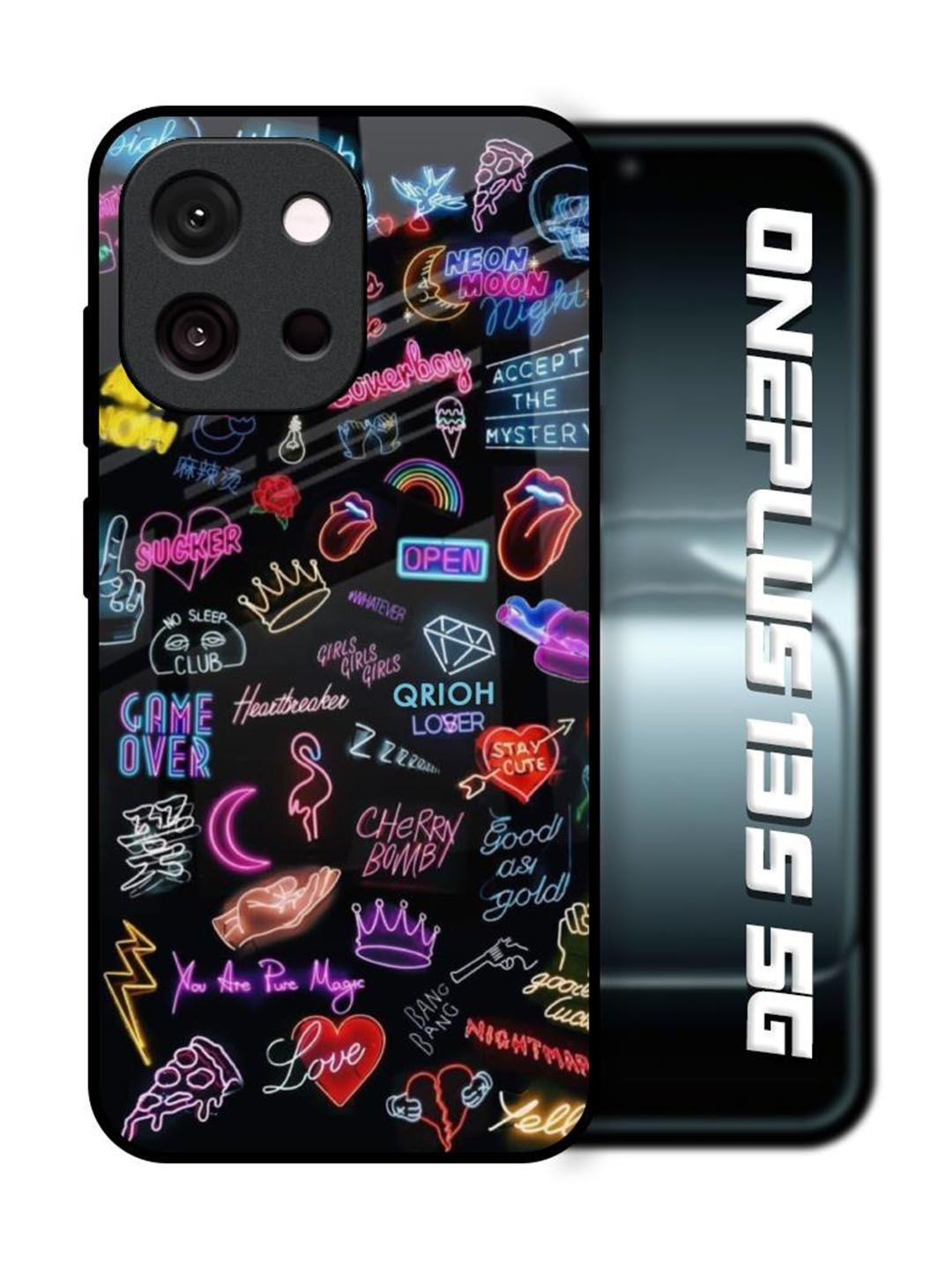 QRIOH Accept The Mystery Glass Printed OnePlus 13s 5G Back Case Mobile Accessories