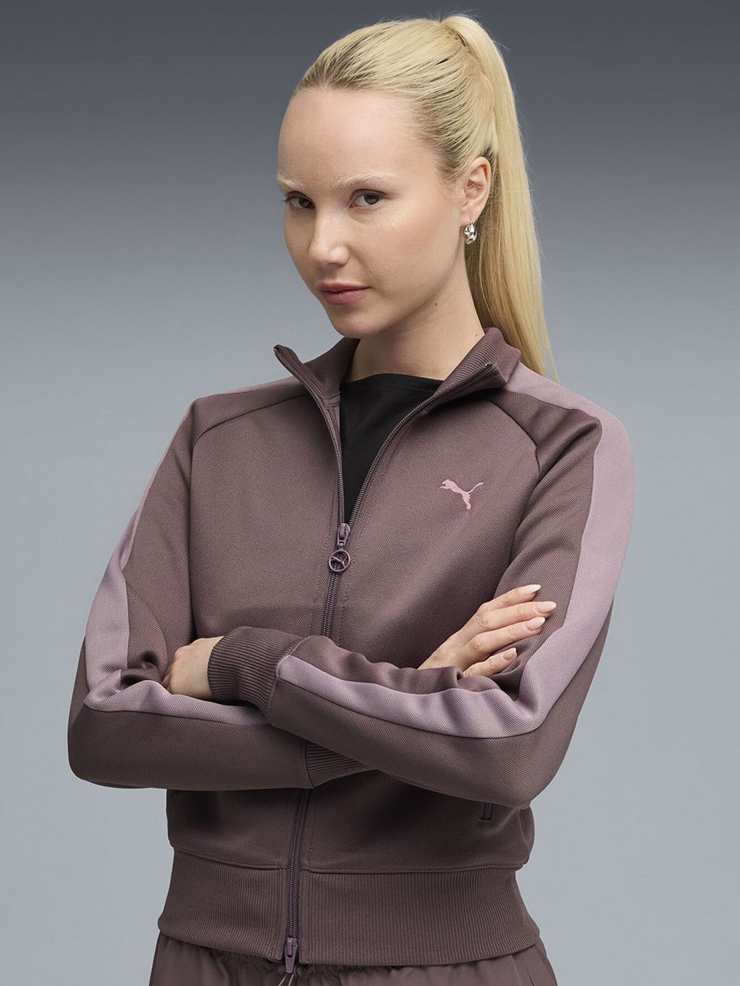 Puma Women T7 ALWAYS Mock Collar Colourblocked Bomber Jacket