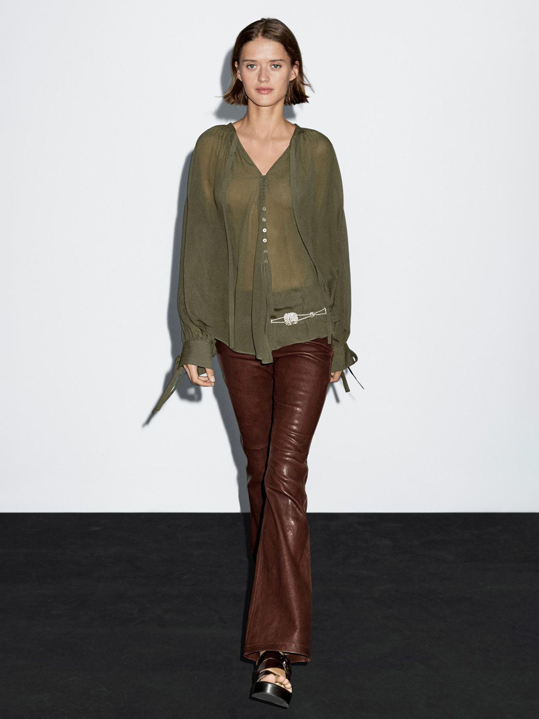 LULU & SKY Women Sheen Shirt Style Top