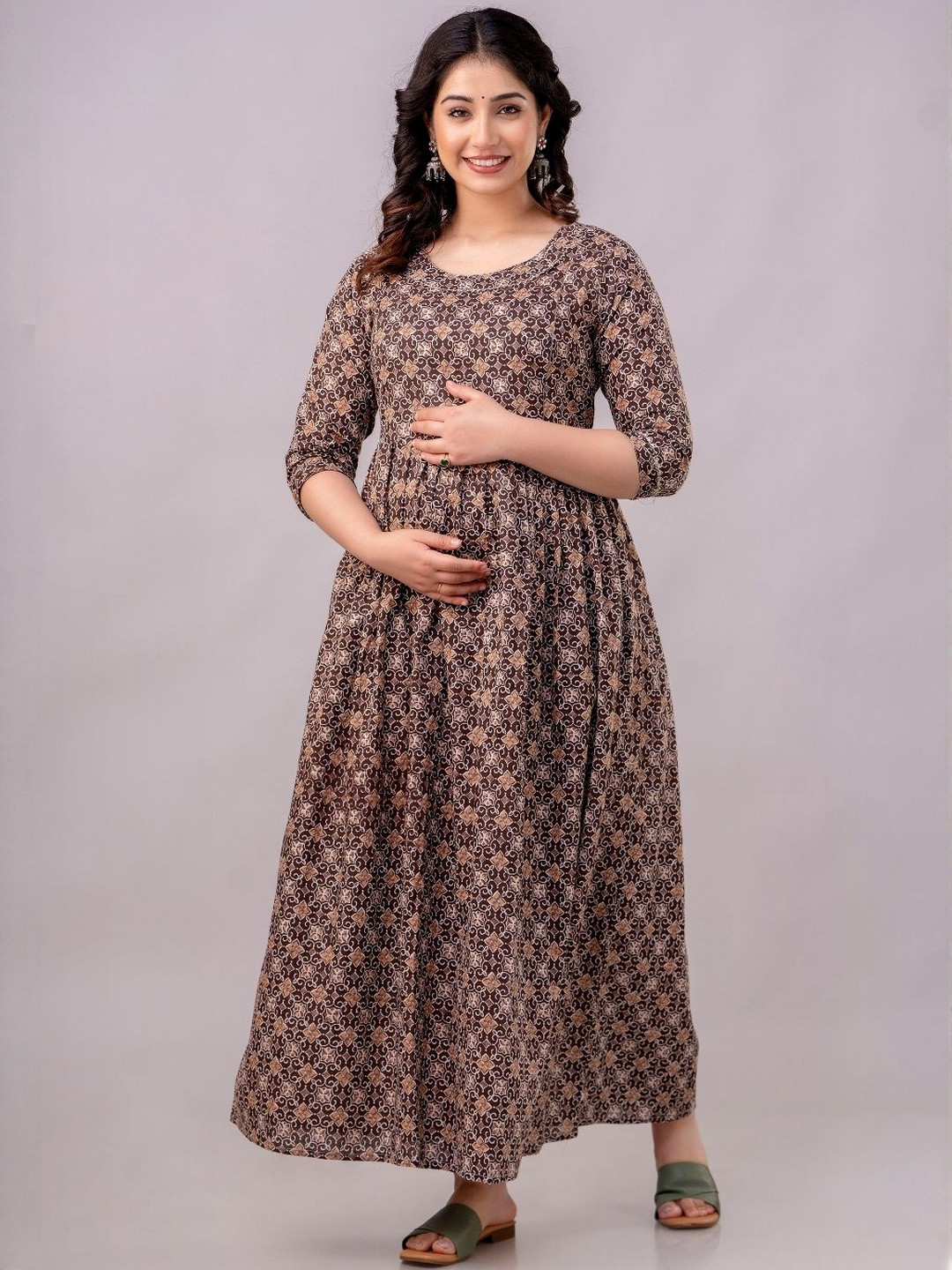 Moda Rapido Women's Maxi Ethnic Maternity Dress