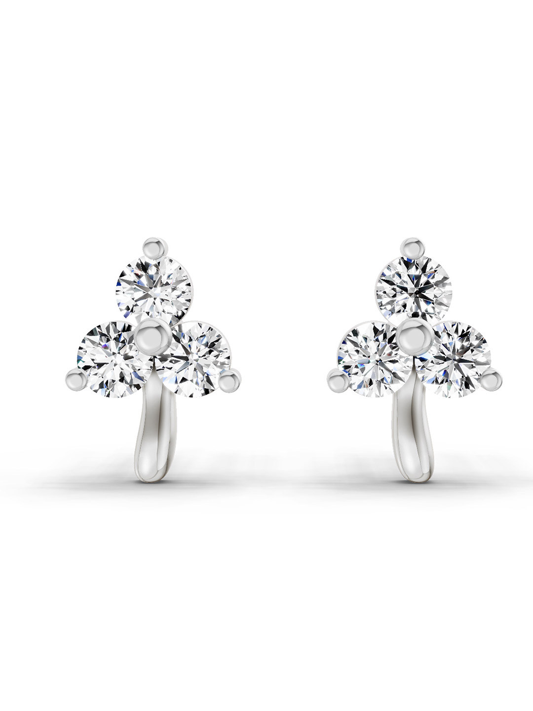 Sparkles 14K White Gold Lab Grown Diamond 0.35 Carat Round Shape Diamond Stud Earrings