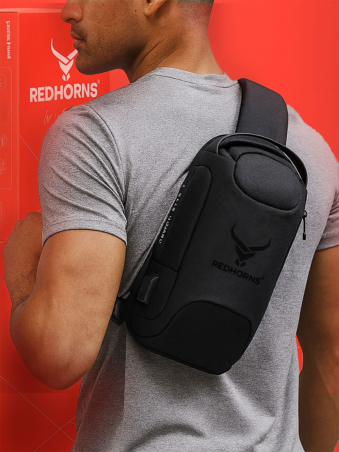 REDHORNS Unisex Waterproof Backpack With USB Charging Port