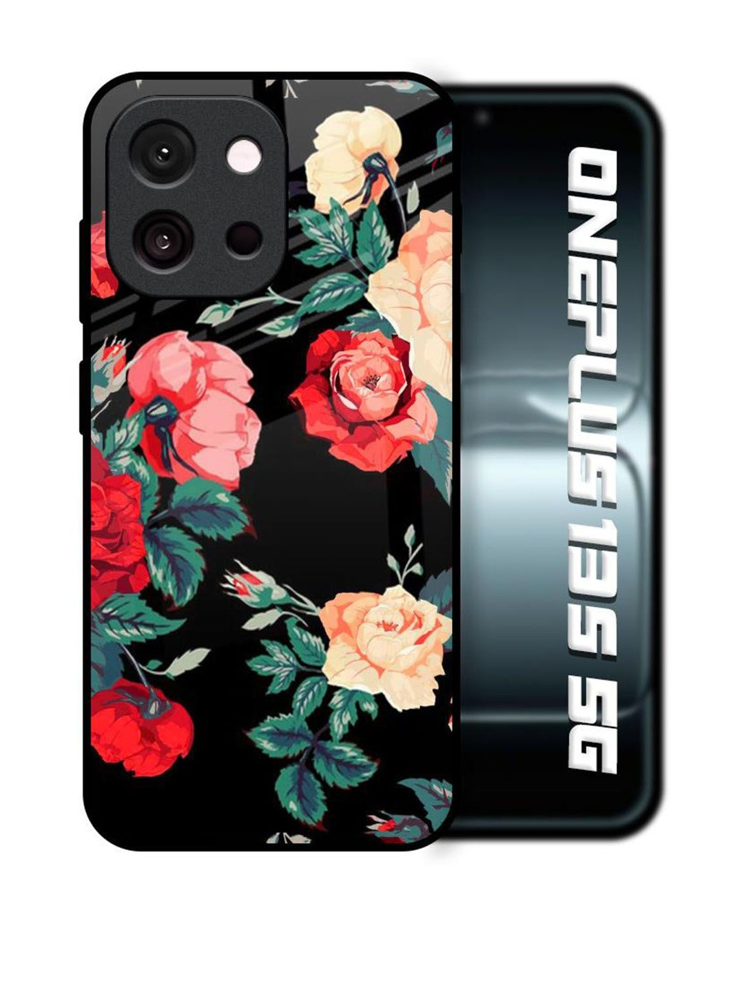 QRIOH  Floral Bunch Printed Glass Back Case For OnePlus 13s 5G