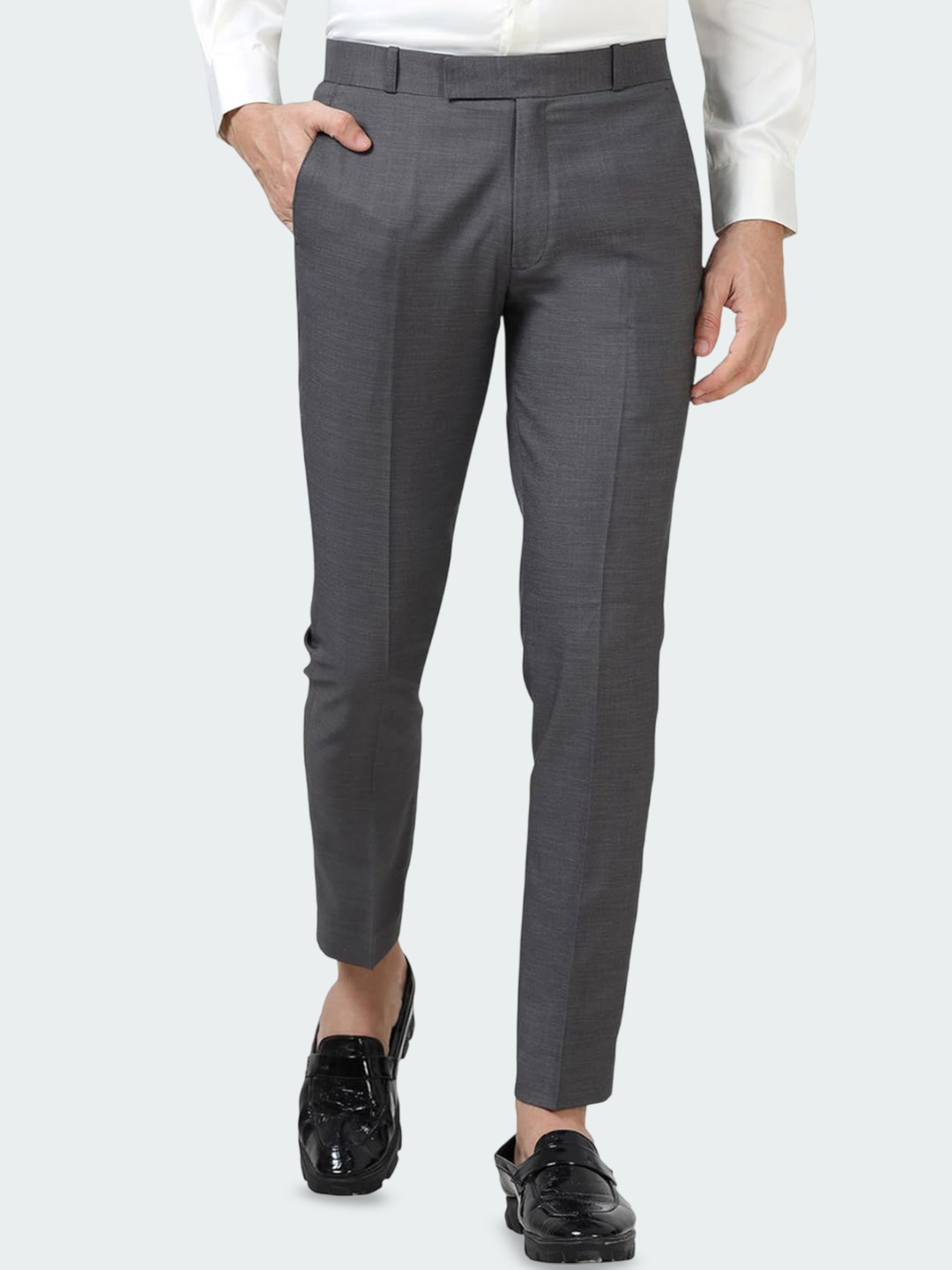 McHenry Men Textured Relaxed Formal Trousers