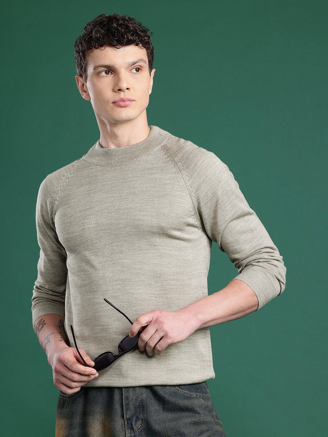 Cayman Men Solid Woollen Pullover