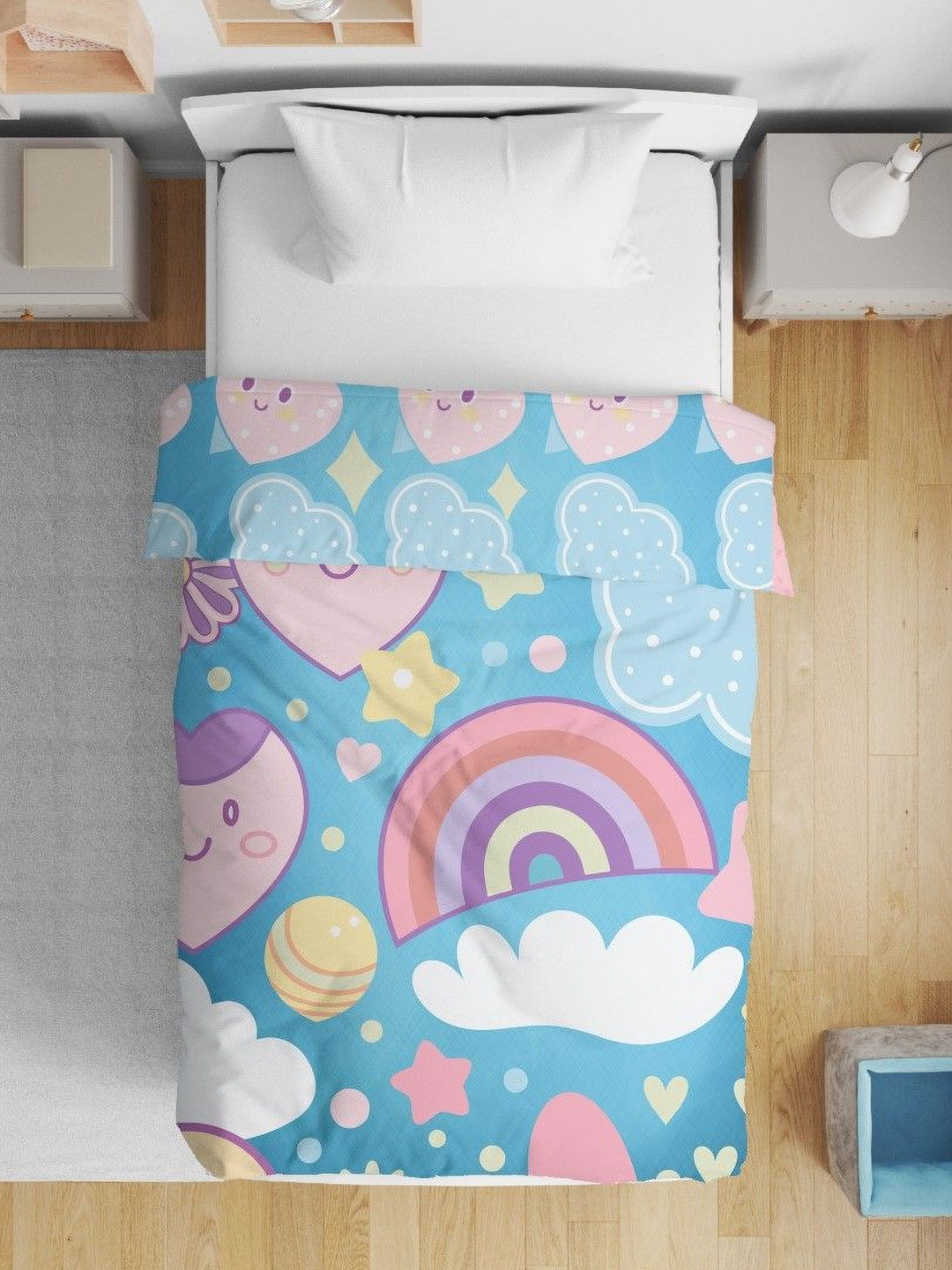 HOME PLUS STUDIOS Navy Blue Cartoon Characters Microfiber AC Room Comforter