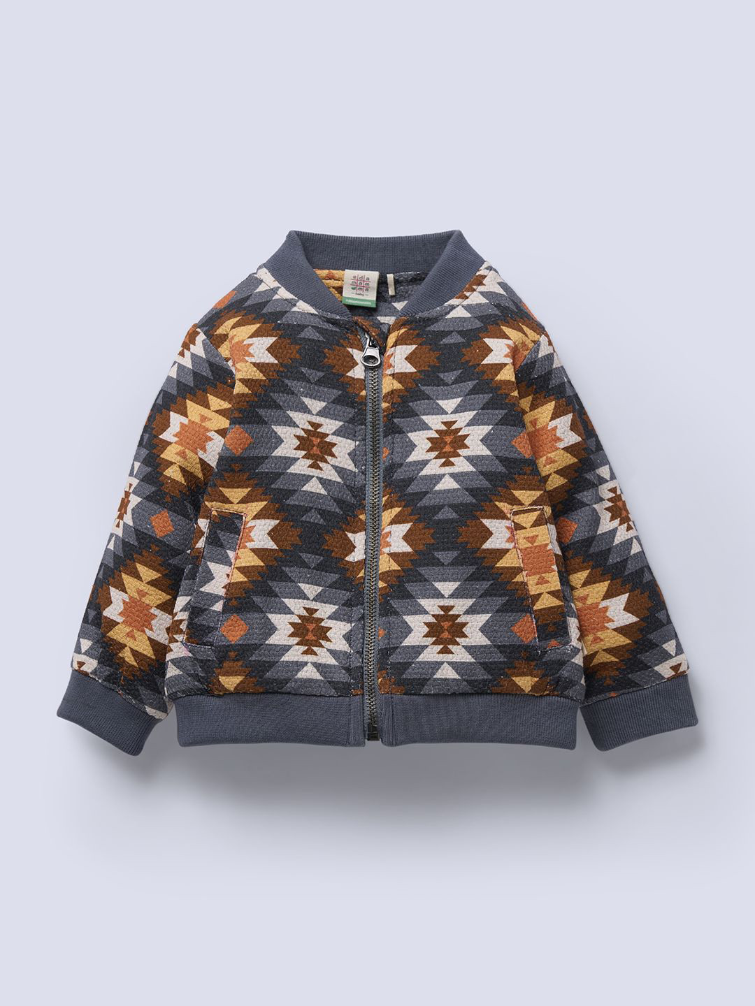 Ed-a-Mamma Infant Boys Geometric Open Front Jacket
