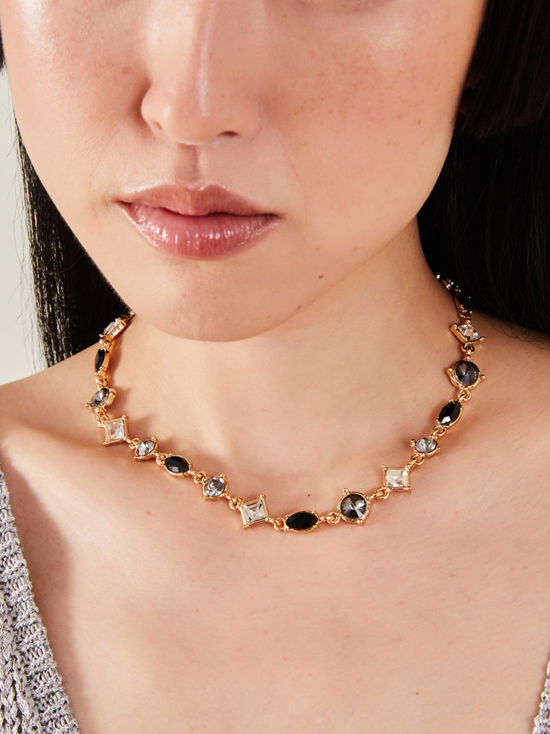Accessorize Artificial Stones Studded Gemstone Collar Statement Necklace