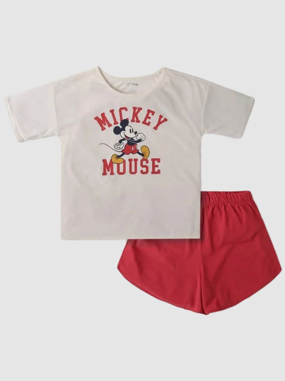 GAP Girls Character-Based Graphic Printed Round Neck Pyjama Set