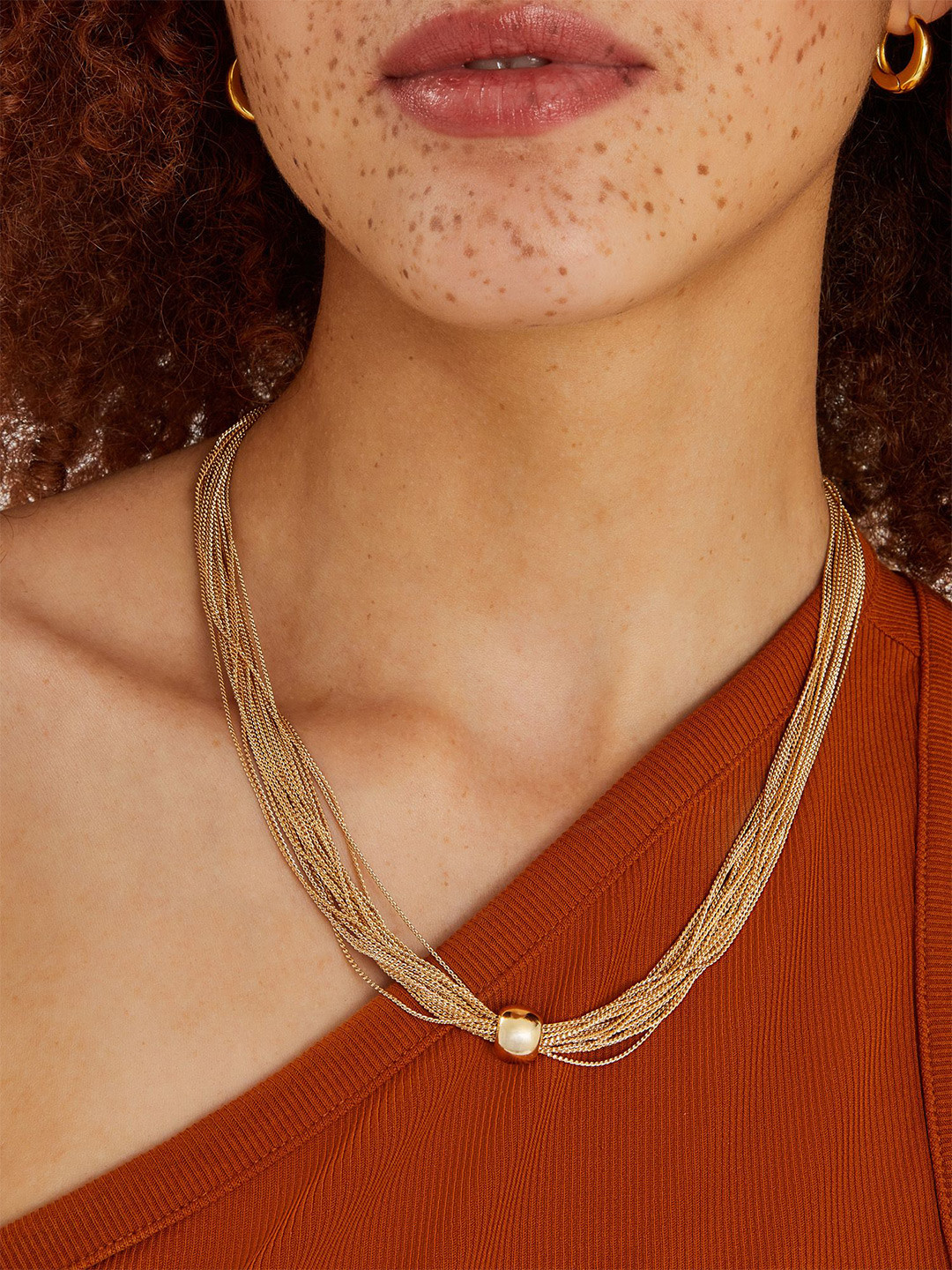 Accessorize Multi-Chain Bead Minimal Necklace