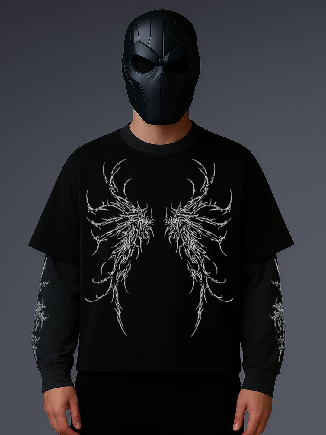 Hauntrex Unisex Runes in Progress LS Oversized Tee