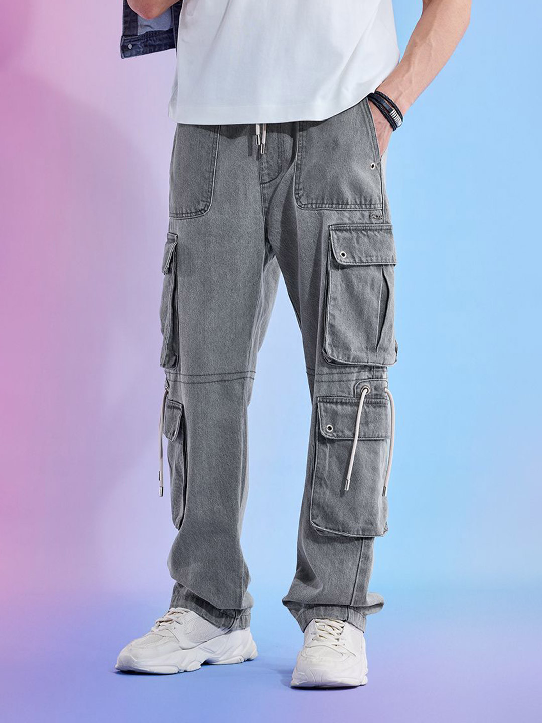 Snitch Utopia Baggy Denim Cargo Jeans