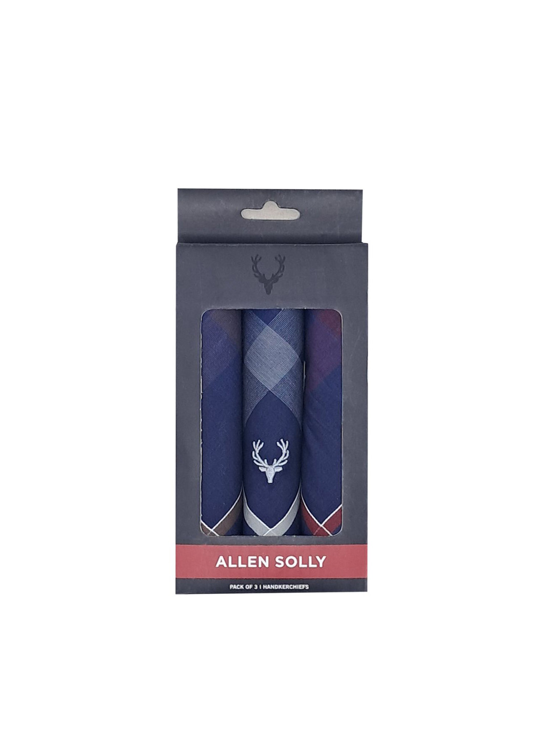 Allen Solly Pack Of 3 Checked Cotton Handkerchiefs