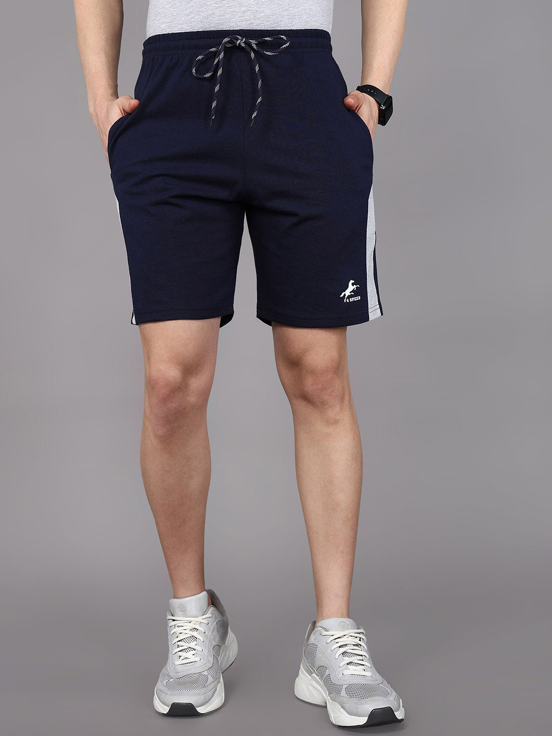 4 SPEED Men Mid-Rise Cotton Training or Gym Sports Shorts