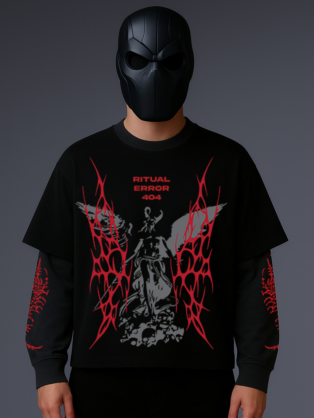 Hauntrex Unisex Ritual Error LS Oversized Tee