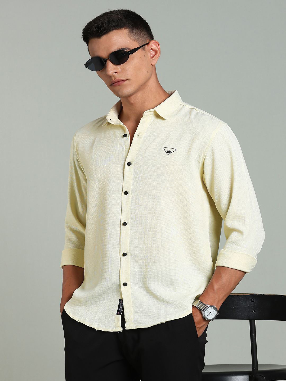 PAUL STREET Men India Slim Tailored Fit Solid Spread Collar Casual Shirt