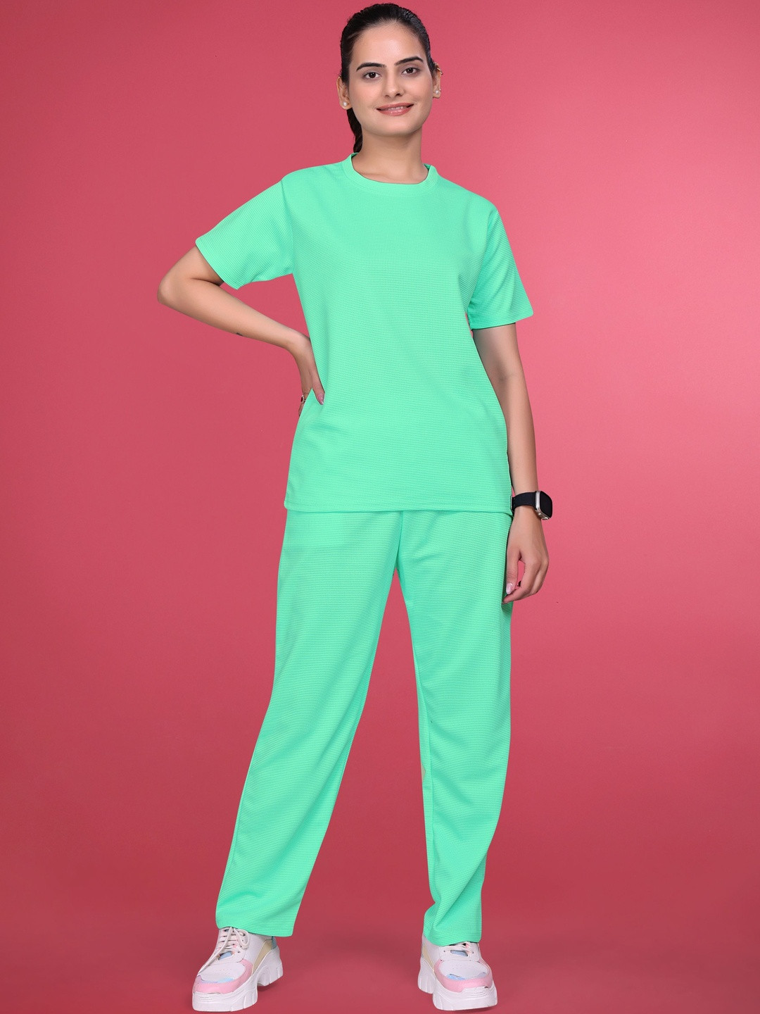 SAKARMAA Women Sea Green Tracksuit
