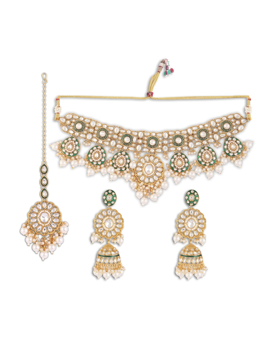 Artificial  Women Alloy Gold Palated Kundan Jewellery set