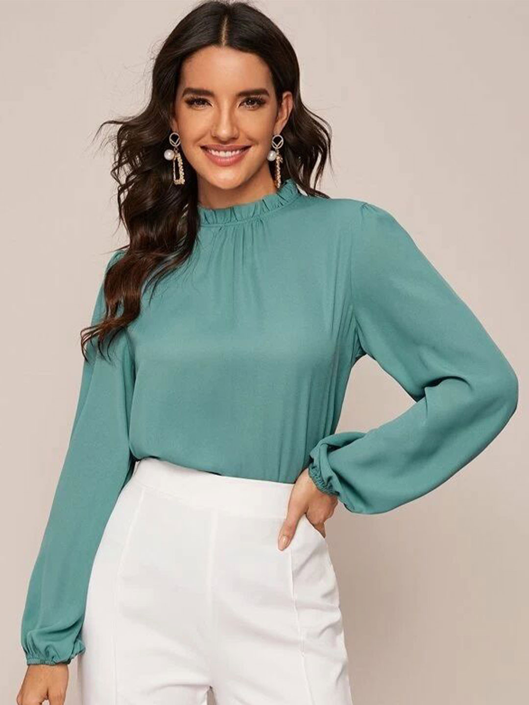 FNOCKS Women High Neck Cotton Top