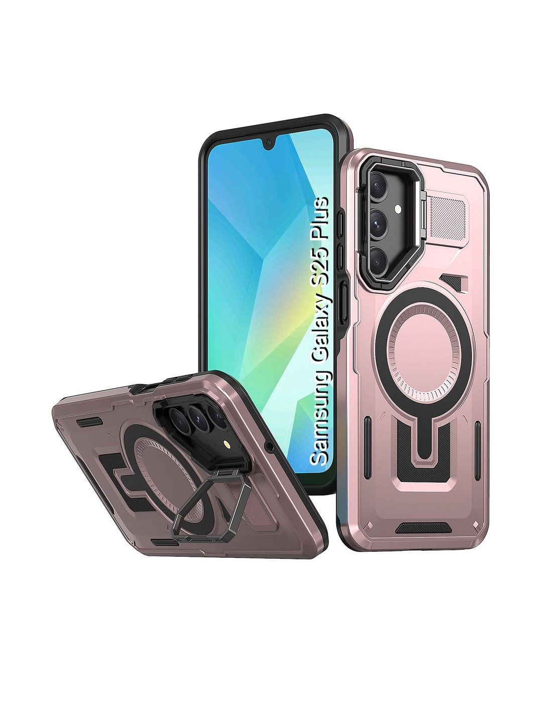 Luxury Kase Rugged Magnetic Case With Kickstand Samsung Galaxy S25 Plus 5G Back Case