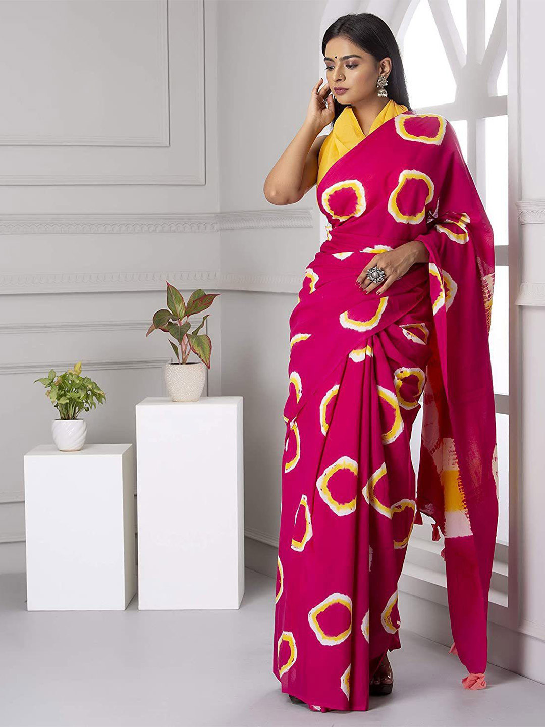 Craft Musium Pure Cotton Saree with Unstitched Blouse Piece