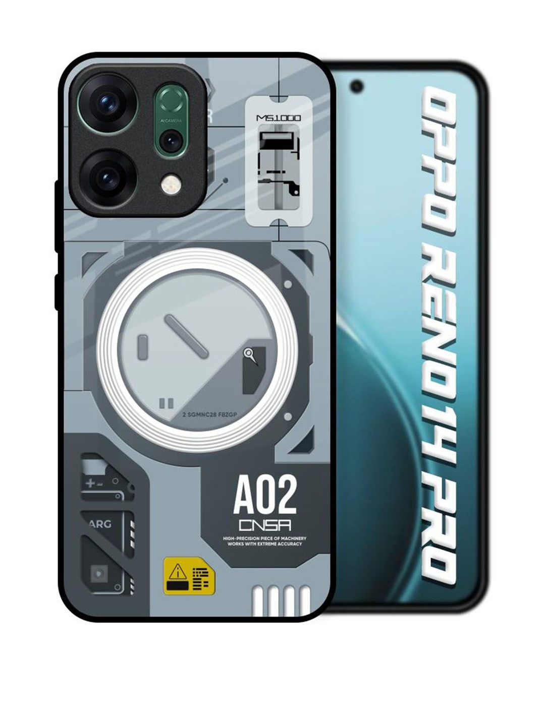 QRIOH Modern Technology Glass Case for Oppo Reno14 Pro 5G