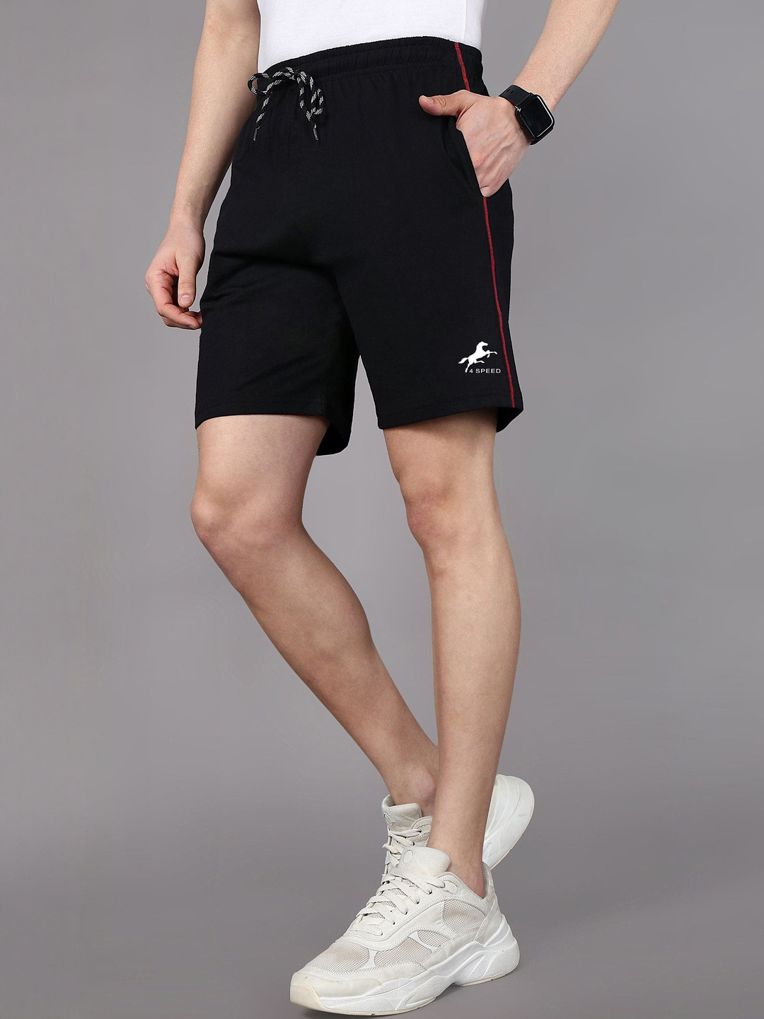 Moda Rapido Black Men Gym Shorts