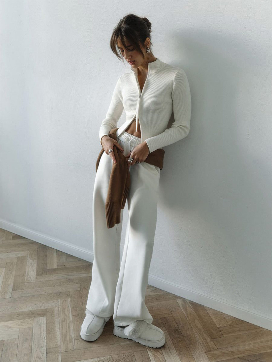 Outzidr Women Long Sleeves Sweater Vest