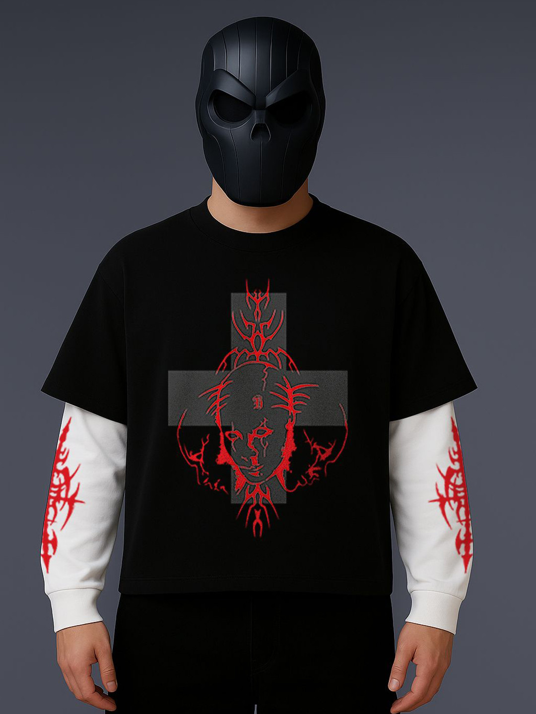 Hauntrex Unisex Blessed by Damage LS Oversized Tee