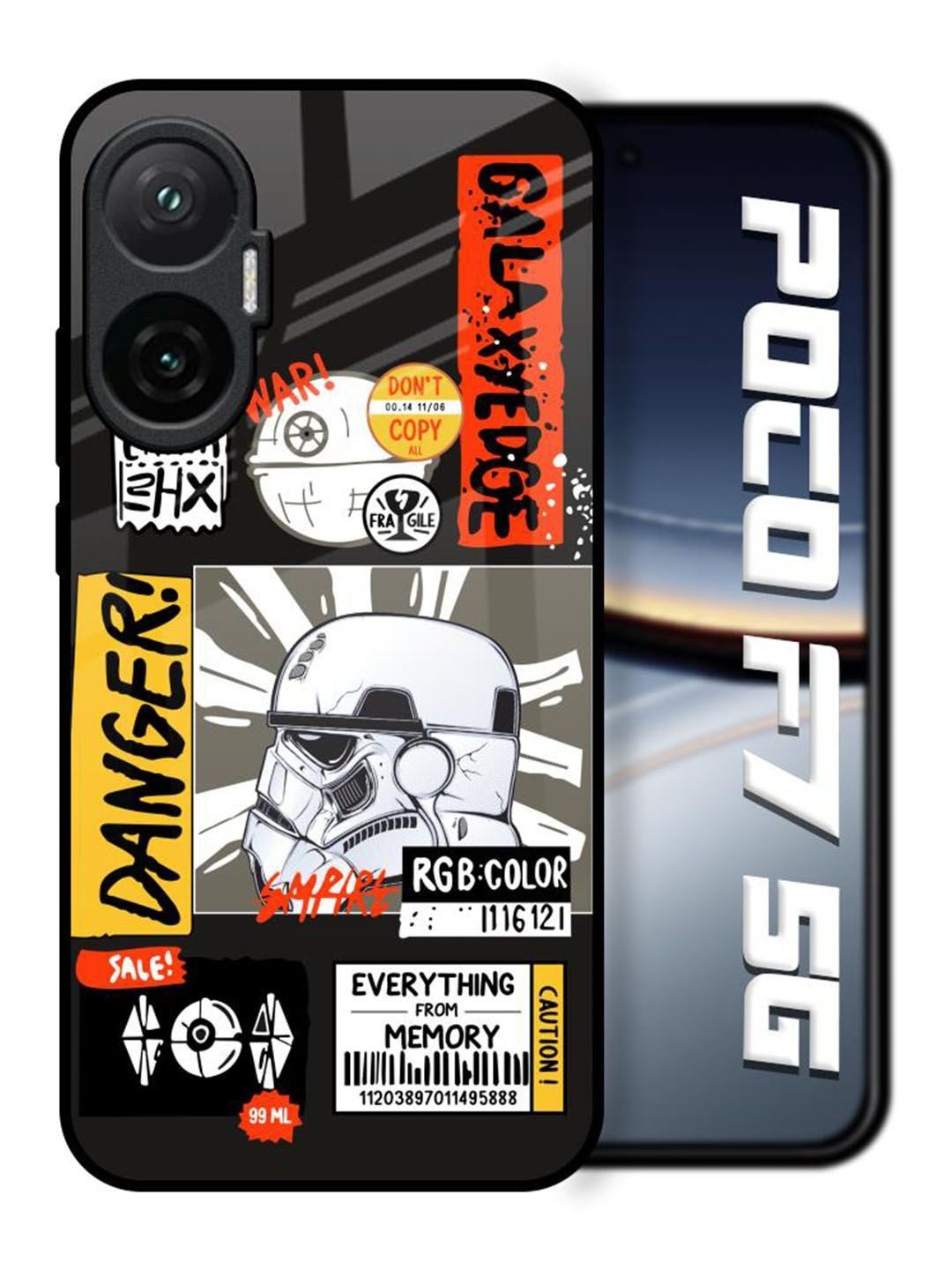 QRIOH Galaxy Edge Printed Poco F7 5G Back Case Mobile Accessories