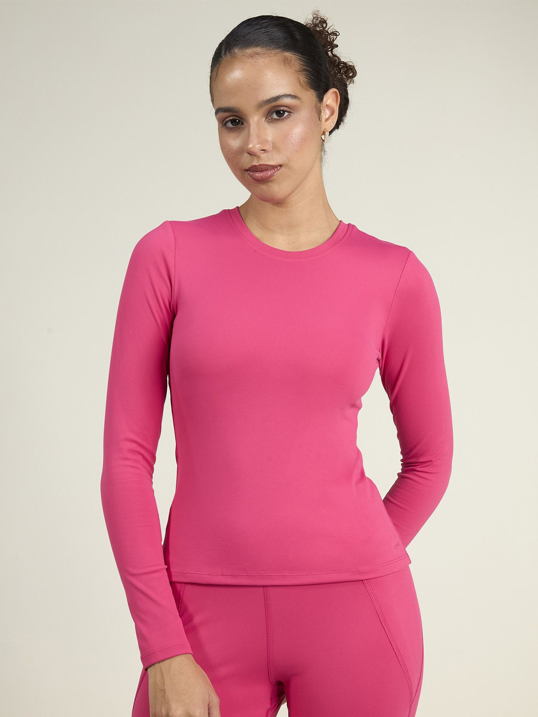 CAVA Women Hot Pink Sculpt Crew Top