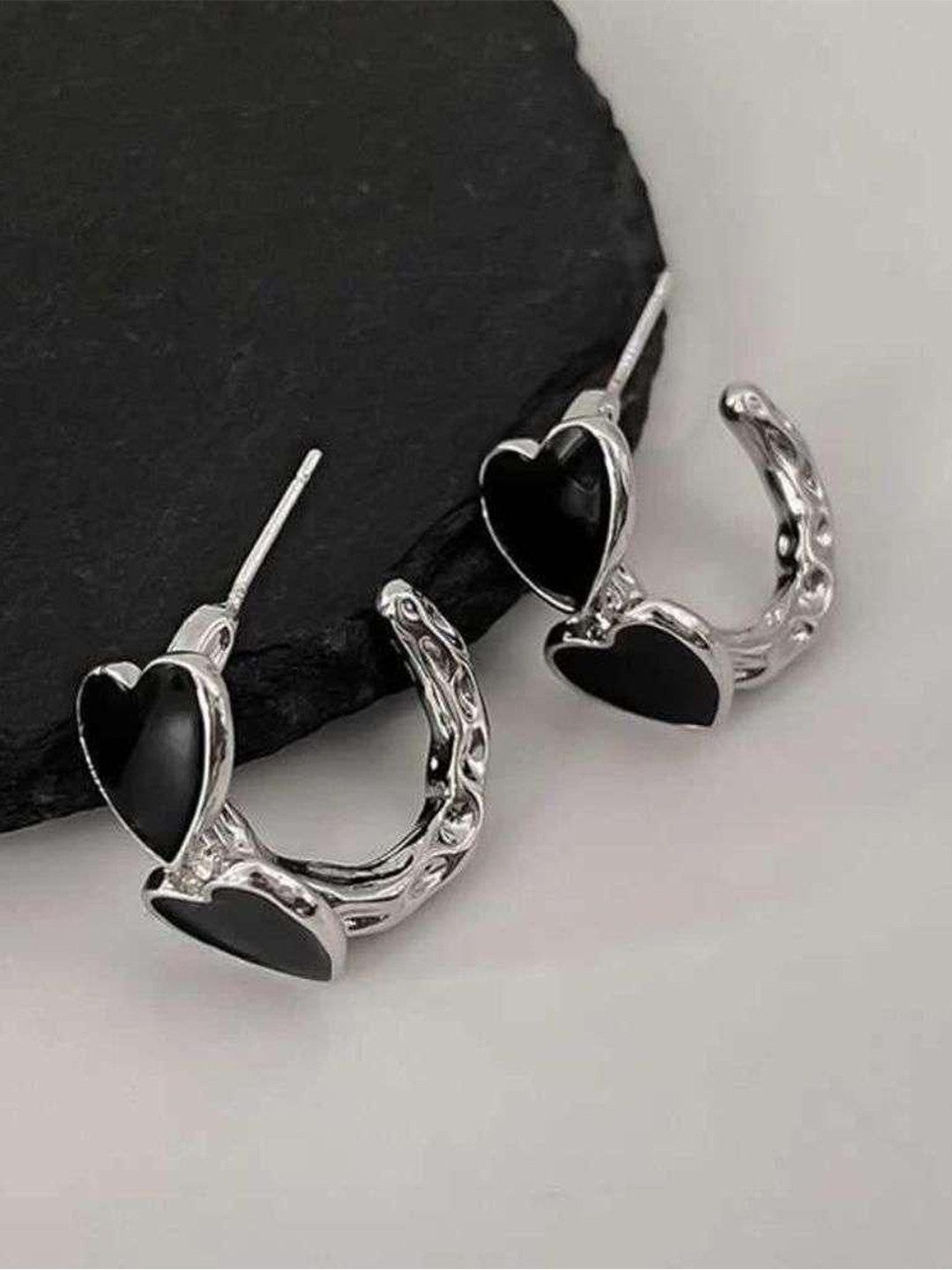 Estailo fashion Semi Circular Shaped Half Hoop Earrings