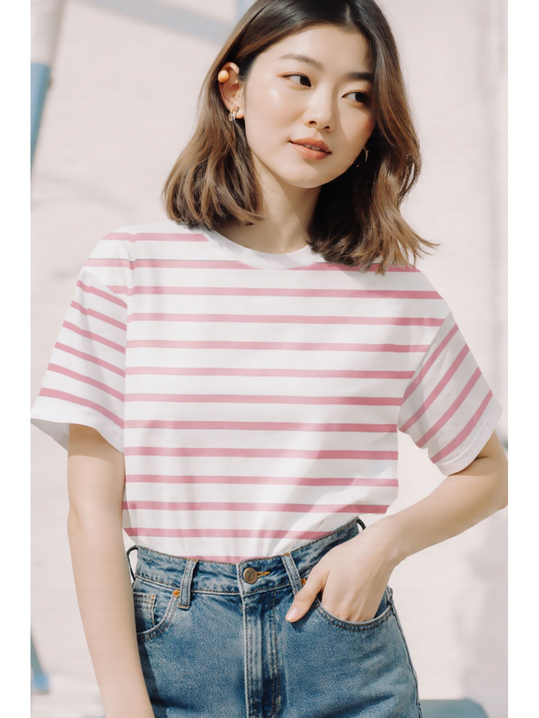 TOGS & TERRE Pack of 2 Striped Organic Cotton Oversized T-shirt