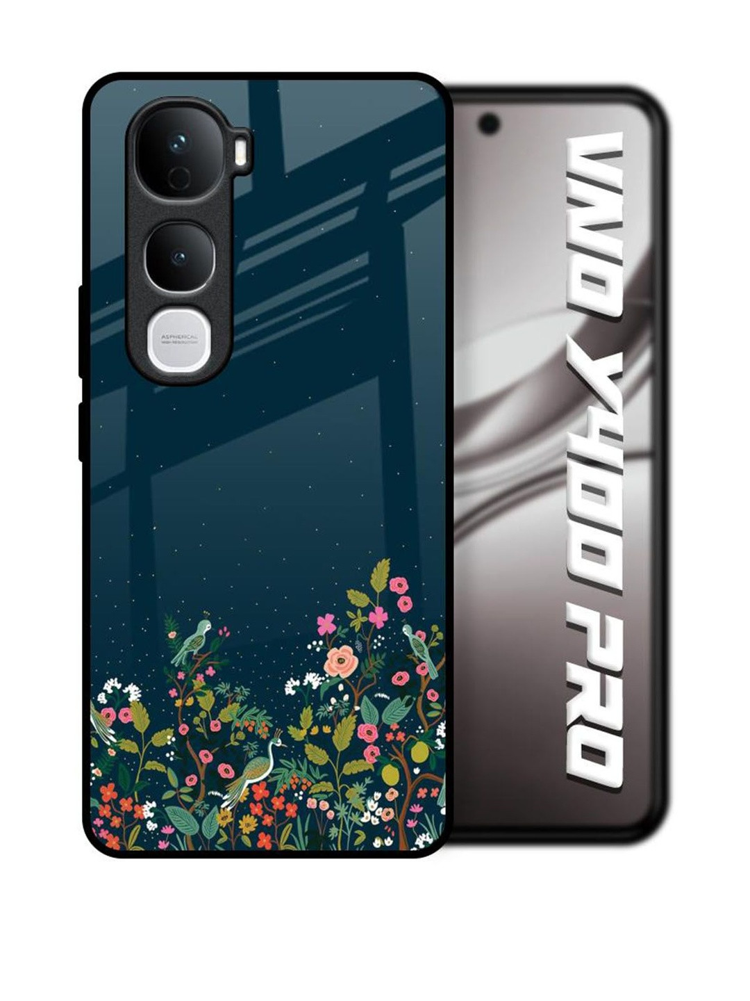 QRIOH Small Garden Glass Case For Vivo Y400 Pro 5G Back Case