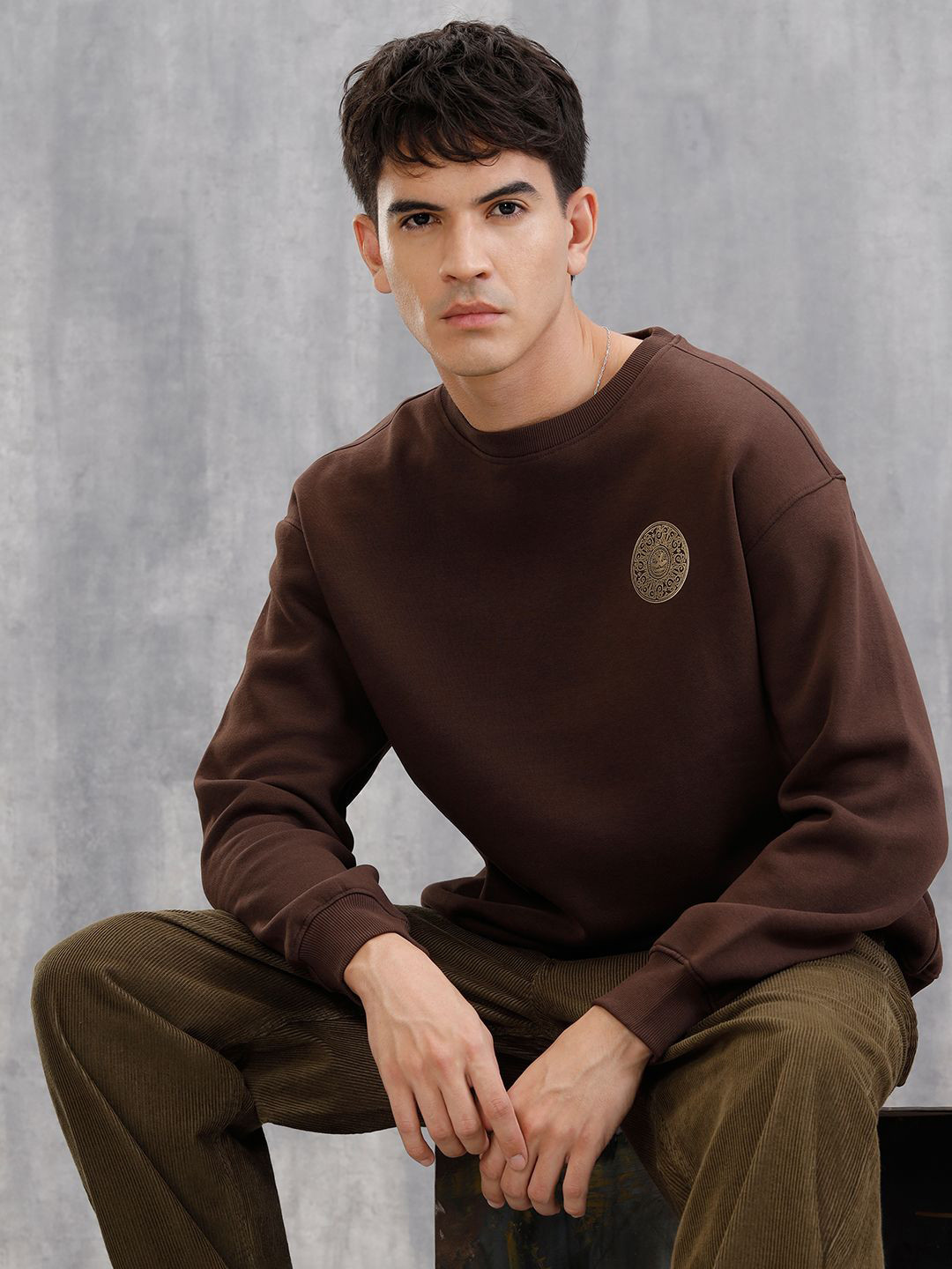 WROGN Men Round Neck Pullover Sweatshirt
