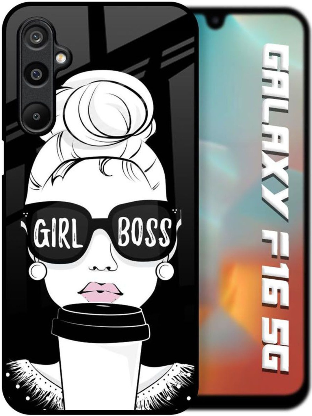 QRIOH Girl Boss Printed Samsung Galaxy F16 5G Glass Back Case Mobile Accessories