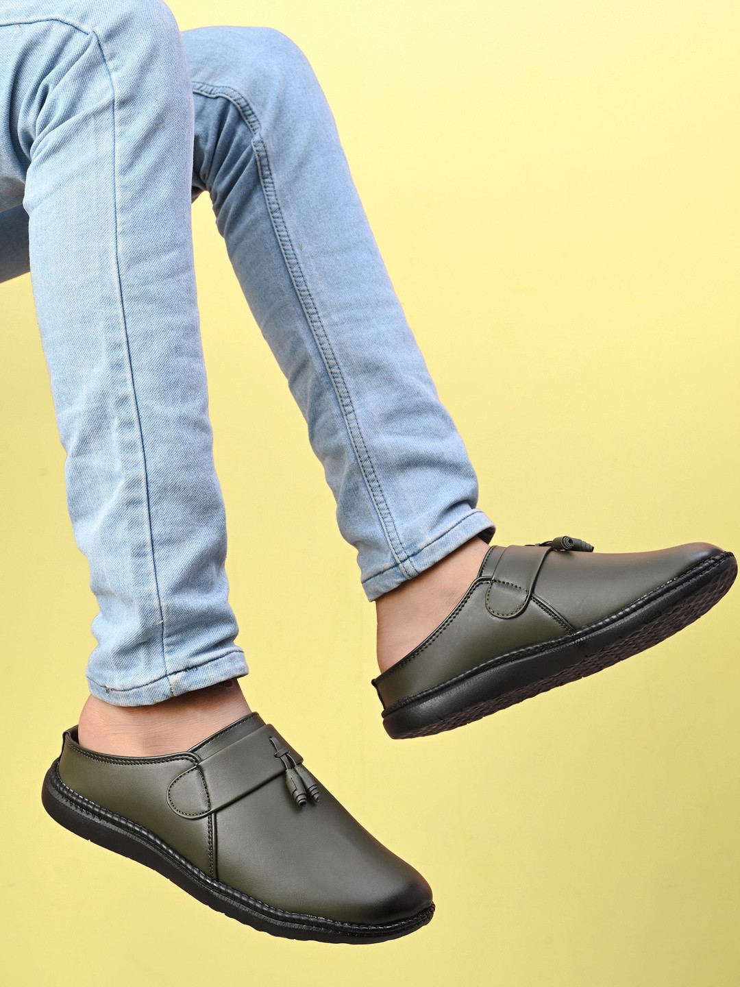 HERE&NOW Men Leather Comfort Sandals