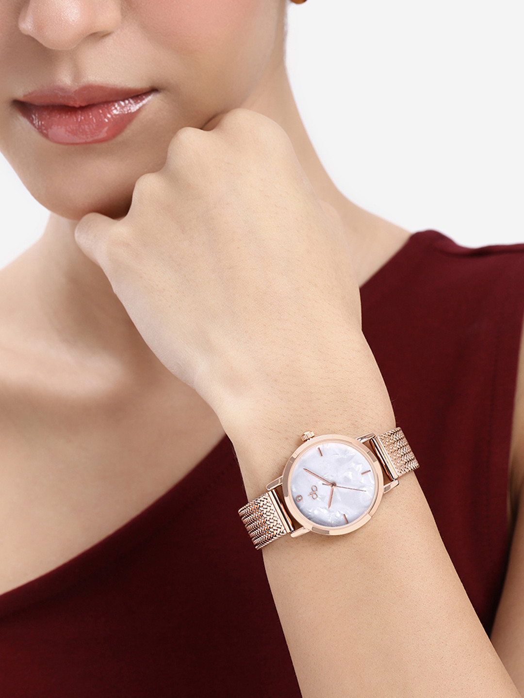 DressBerry Women Embellished Dial Analogue Watch UT-A8633-RGW-DB