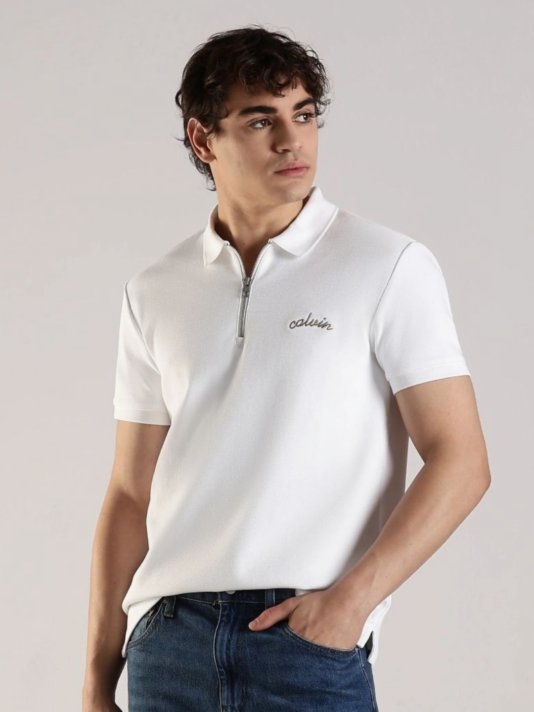 Calvin Klein Jeans India Resource Men Solid Polo Collar T-shirt