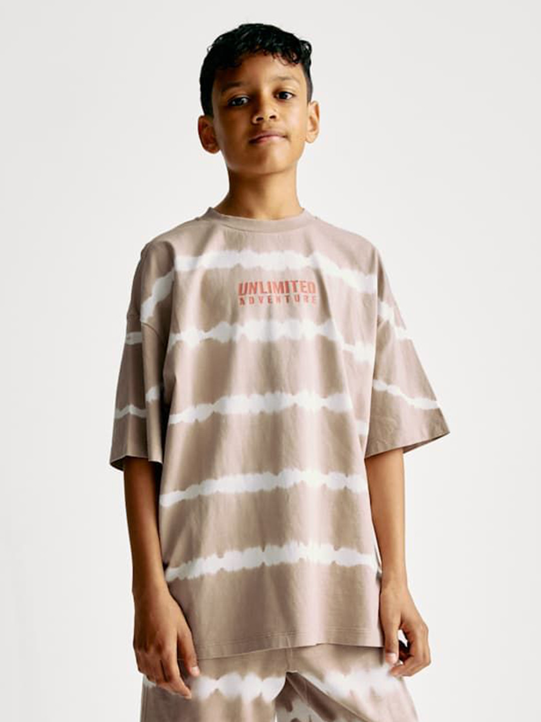 Marks & Spencer Tie and Dye Printed Pure Cotton Extended Sleeves T-shirt