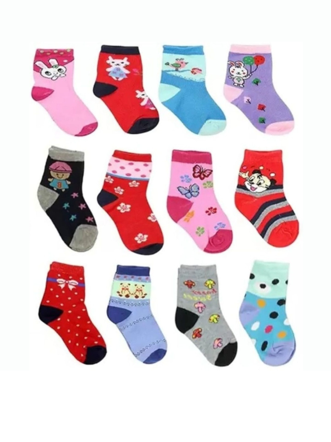 Akeeta Kids Pack-12 Multi Colour Animal Printed Baby Socks