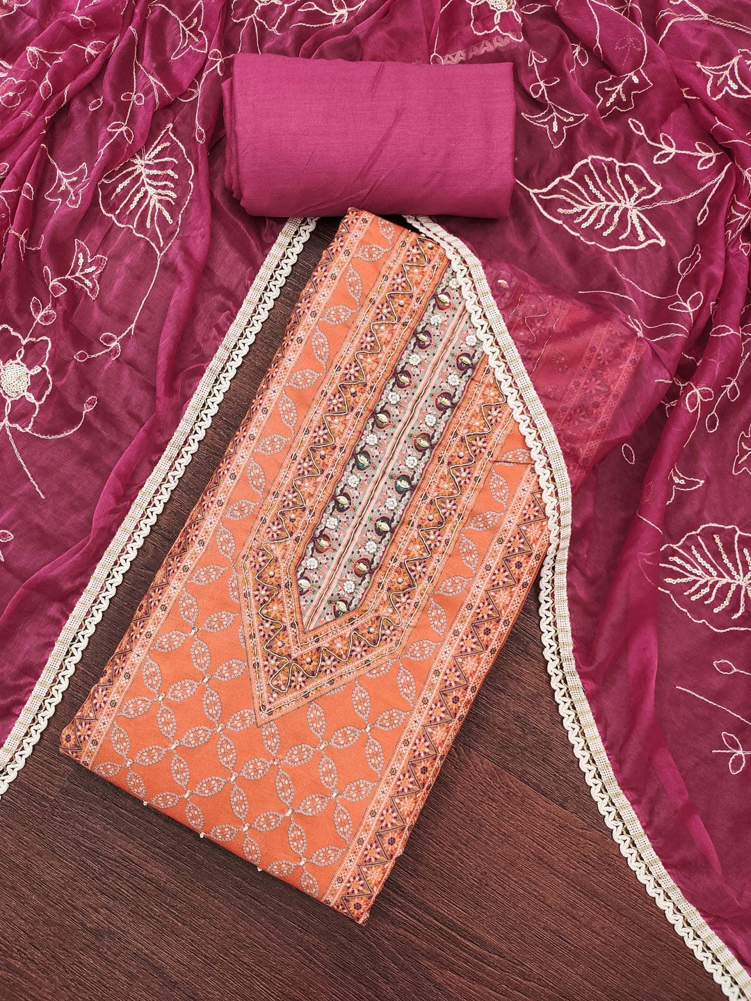 DIVASTRI Printed Cotton Unstitched Dress Material