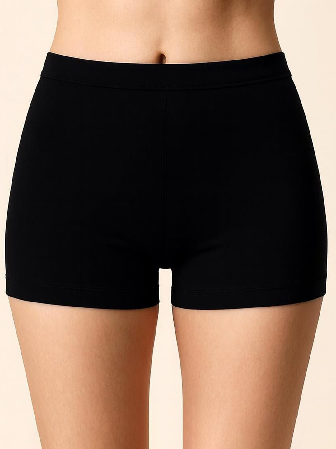 Attire Zone Women Combed Cotton High-Rise Boy Shorts Briefs AZ SBT-33 Black XS-1