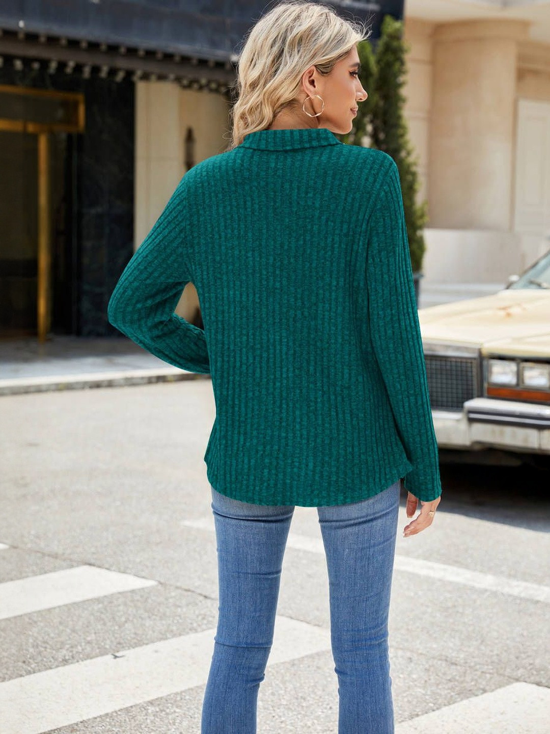 HERE&NOW Women Teal Pull Over Sweater