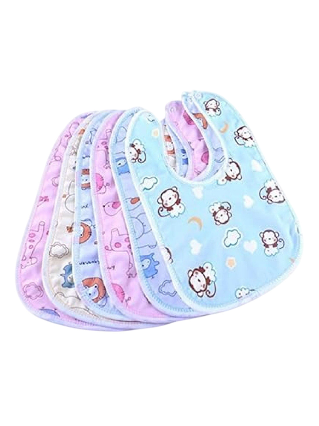 Kalra Magic Infants Pack Of 6 Printed Cotton Bibs